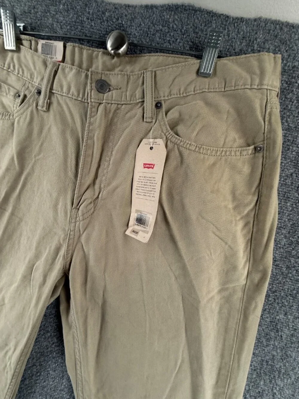 NWD Levi's 514 Straight Fit Jean Chinchilla Soft Washed Twill 36x30 Beige Men